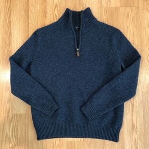 J. Crew Blue Half-Zip Sweater